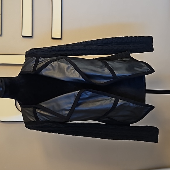 Anthropologie Elevenses Knit and faux leather jacket - Picture 2 of 13